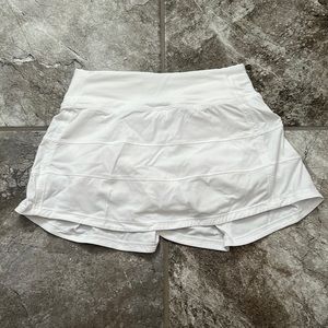 lululemon white pace rival mid-rise skirt.
